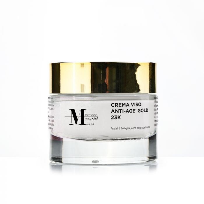 Crema Viso Anti-age Gold con Peptidi di Collagene, Acido Ialuronico e Oro 23K, 50 ml